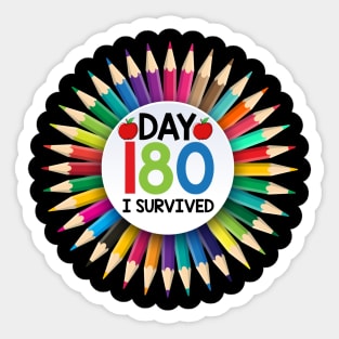 Day 180 I survived Last Day Of School Student Sticker